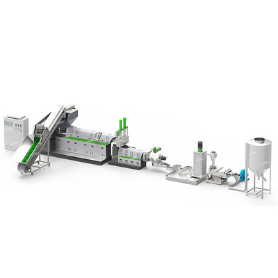 200kg/H 7r/Min Capacity Plastic Recycling Machine met Dubbel Stadium