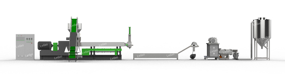 ABS parallelle tweelingschroefextruder die lijn 75/140mm pelletiseren schroefdia. 110kw/22kw macht